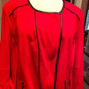 Jazzy Short Red Jacket With Black Piping